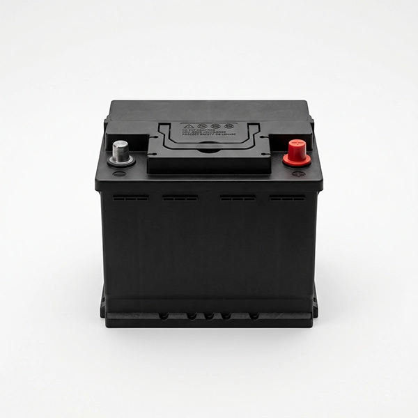 Conventional lead-acid car battery on studio background